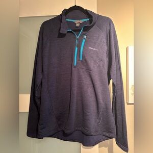 Eddie Bauer Dark Blue Jacket with Bright Blue Trim L